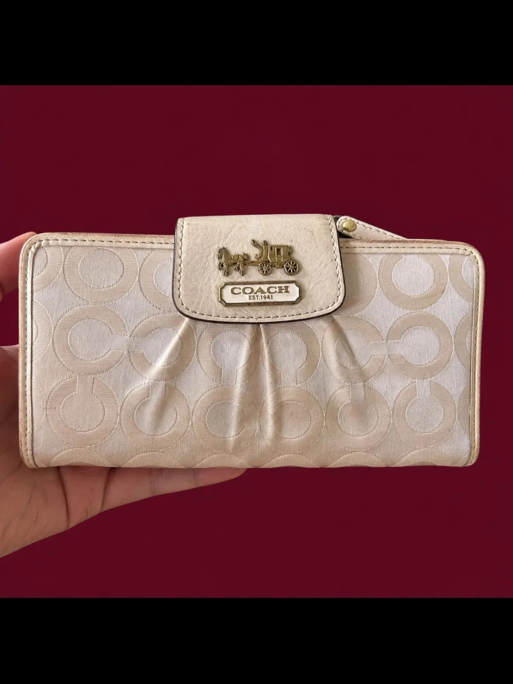 Coach Horse & Carriage Wallet (with minor stains)